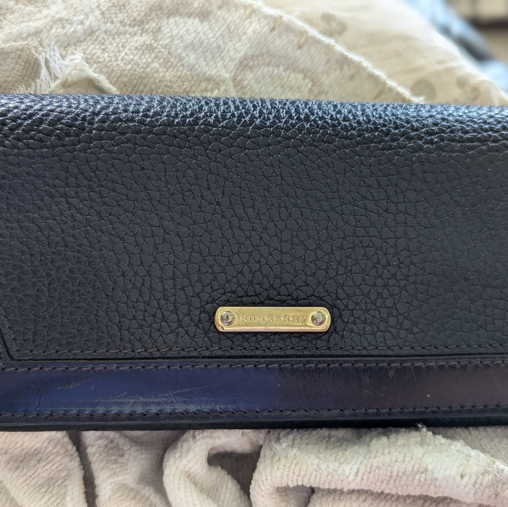 Burberry Soft Pebble Black Leather Wallet